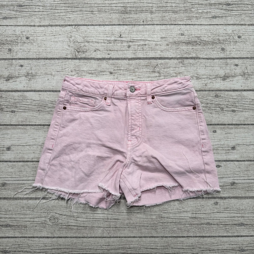 Old Navy Shorts Women's 4 Pink Denim High Rise Cut Off Distressed Summer Stretch